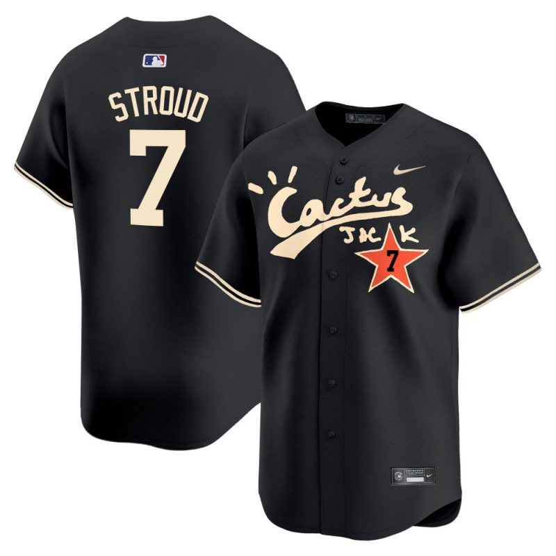 cj stroud 7 houston astros cactus jack black jersey v2 men