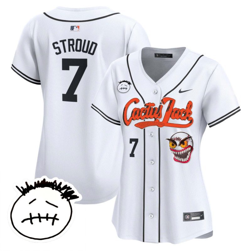 cj stroud 7 houston astros cactus jack patch v3 women jersey white