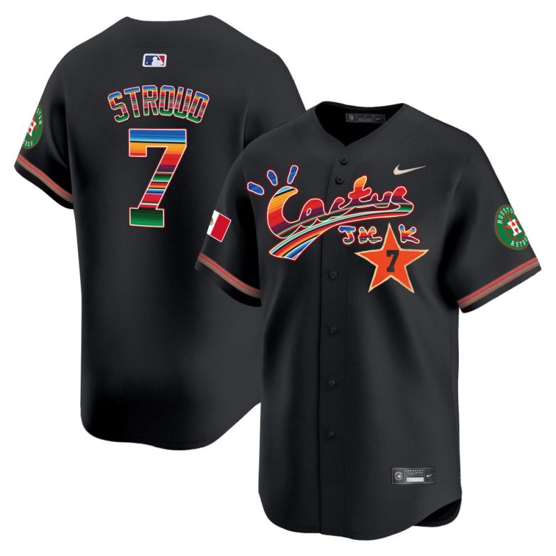 cj stroud 7 houston astros mexico cactus jack men jersey black