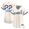 clayton kershaw 22 los angeles dodgers 2024 city connect limited women jersey cream