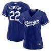 clayton kershaw 22 los angeles dodgers alternate women jersey royal