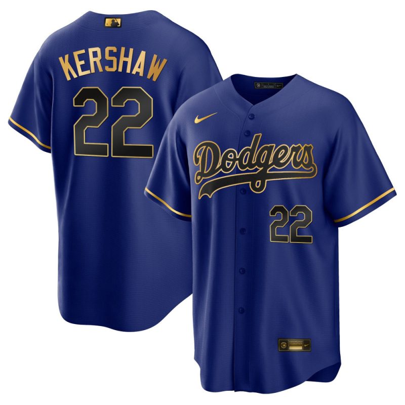 clayton kershaw 22 los angeles dodgers baseball men jersey cool black royal