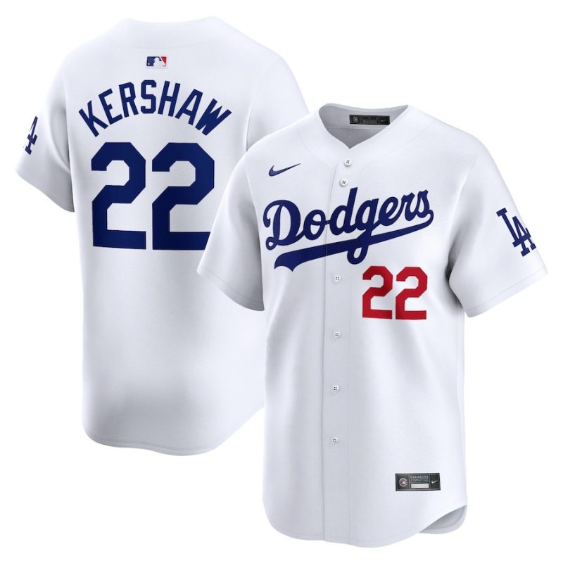 clayton kershaw 22 los angeles dodgers home limited player men jersey white