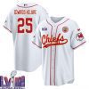 clyde edwards helaire 25 kansas city chiefs super bowl lviii baseball men jersey white