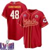 cole christiansen 48 kansas city chiefs super bowl lviii baseball men jersey red