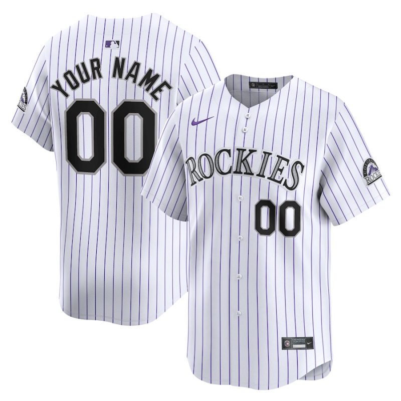 colorado rockies home limited custom youth jersey white