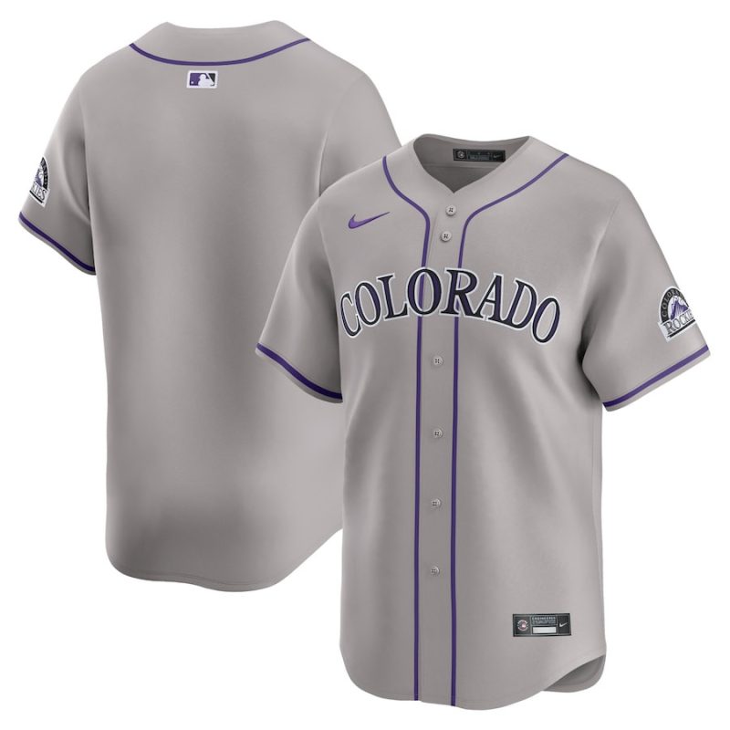 colorado rockies road limited men jersey gray