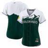 colorado rockies womens city connect team jersey white forest green