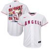 copy of shohei ohtani 17 los angeles angels signed city 2023 home player youth jersey white