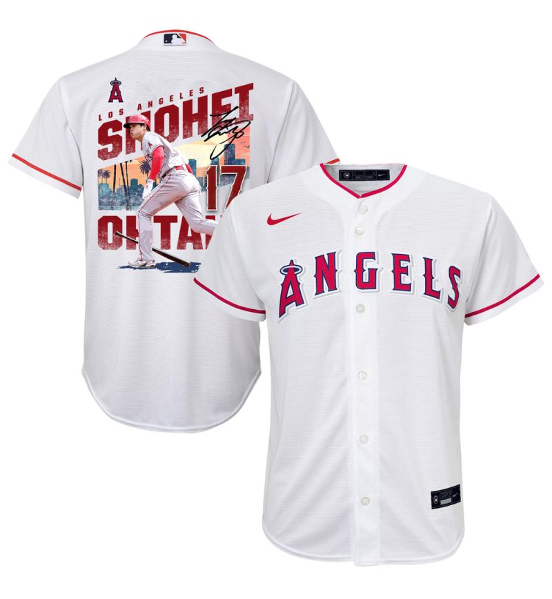 copy of shohei ohtani 17 los angeles angels signed city 2023 home player youth jersey white scaled