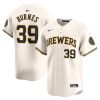 corbin burnes 39 milwaukee brewers home limited player men jersey cream