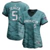 corey seager 5 american league womens 2023 all star game limited jersey teal