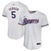 corey seager 5 texas rangers home game player youth jersey white