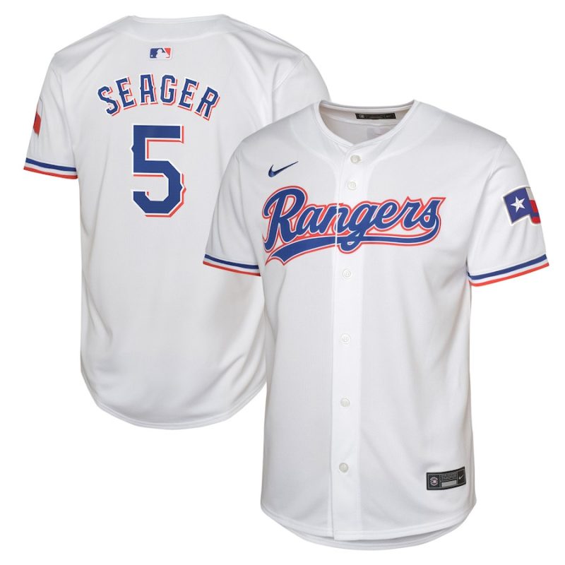 corey seager 5 texas rangers home limited player youth jersey white