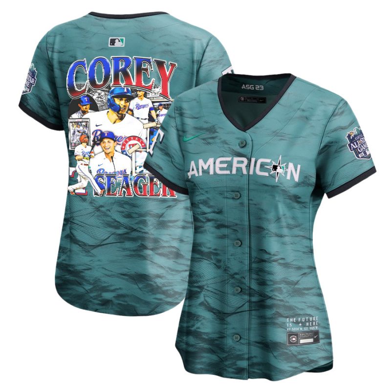 corey seager 5 texas rangers journey 2023 all star game limited player women jersey teal