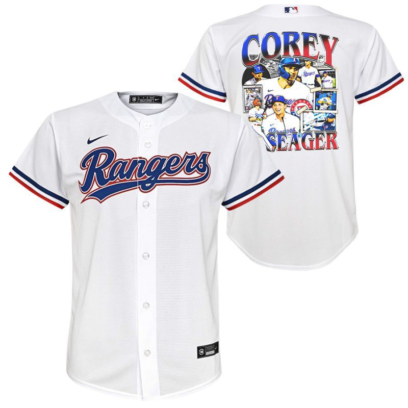 corey seager 5 texas rangers journey 2023 home player youth jersey white