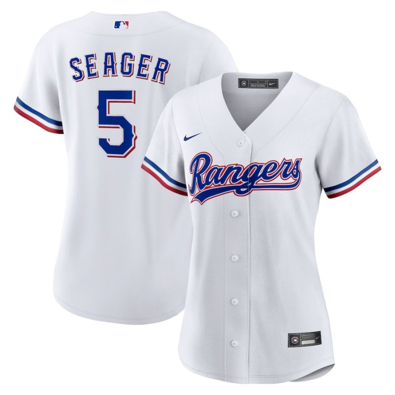 corey seager 5 texas rangers women home player jersey white