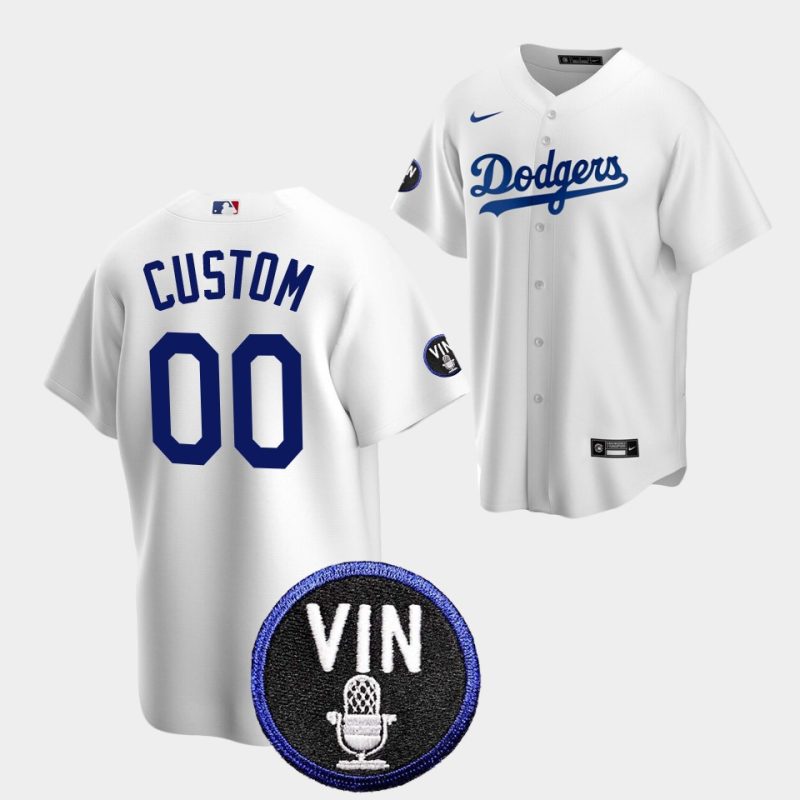 custom honor vin scully los angeles dodgers white 00 jersey