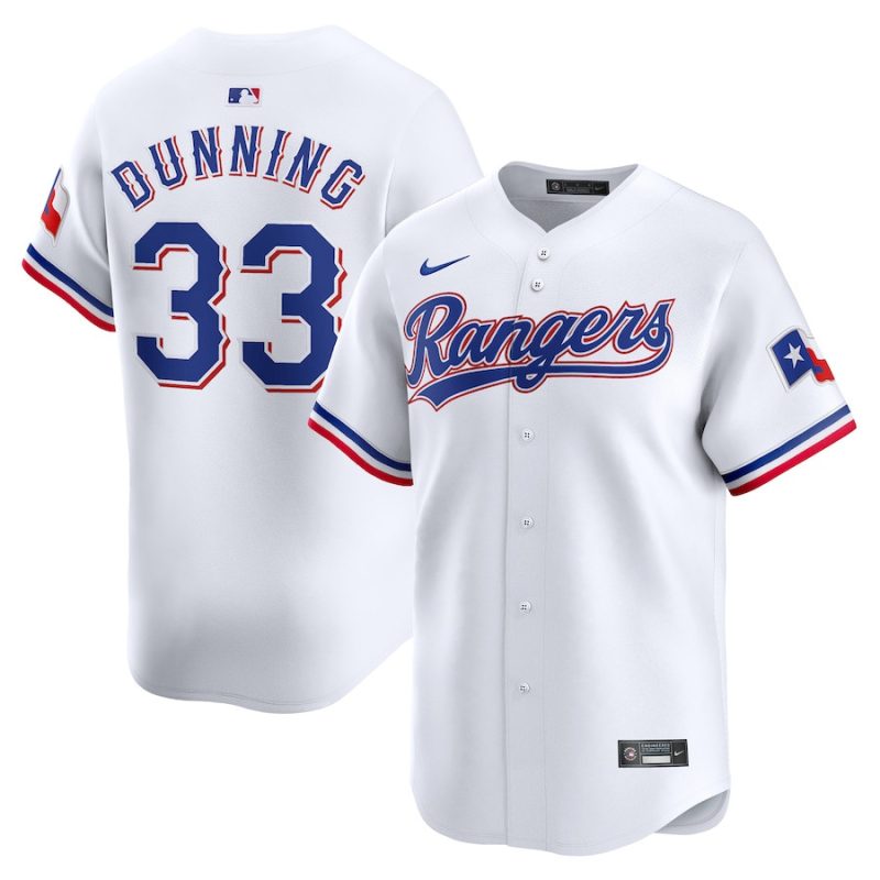 dane dunning 33 texas rangers home limited player men jersey white