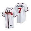 dansby swanson 7 atlanta braves white 2022 gold program jersey