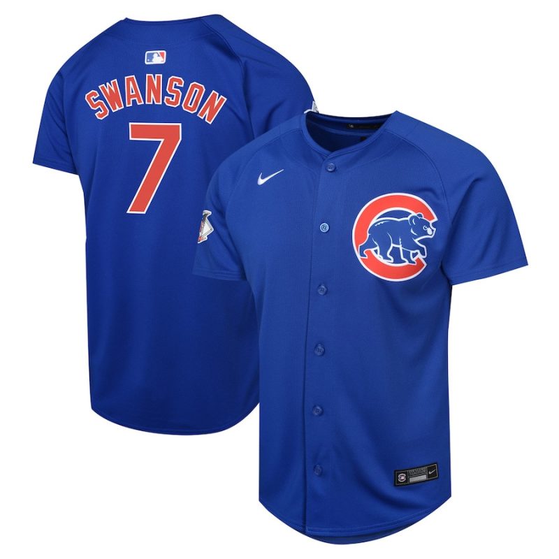 dansby swanson 7 chicago cubs alternate limited youth jersey royal