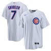 dansby swanson 7 chicago cubs home player men jersey white royal