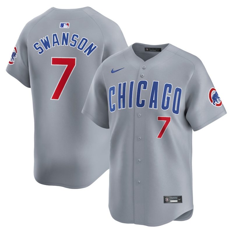 dansby swanson 7 chicago cubs road limited men jersey gray