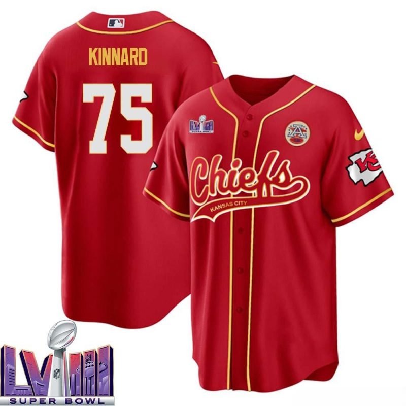 darian kinnard 75 kansas city chiefs super bowl lviii baseball men jersey red