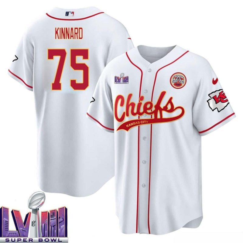 darian kinnard 75 kansas city chiefs super bowl lviii baseball men jersey white