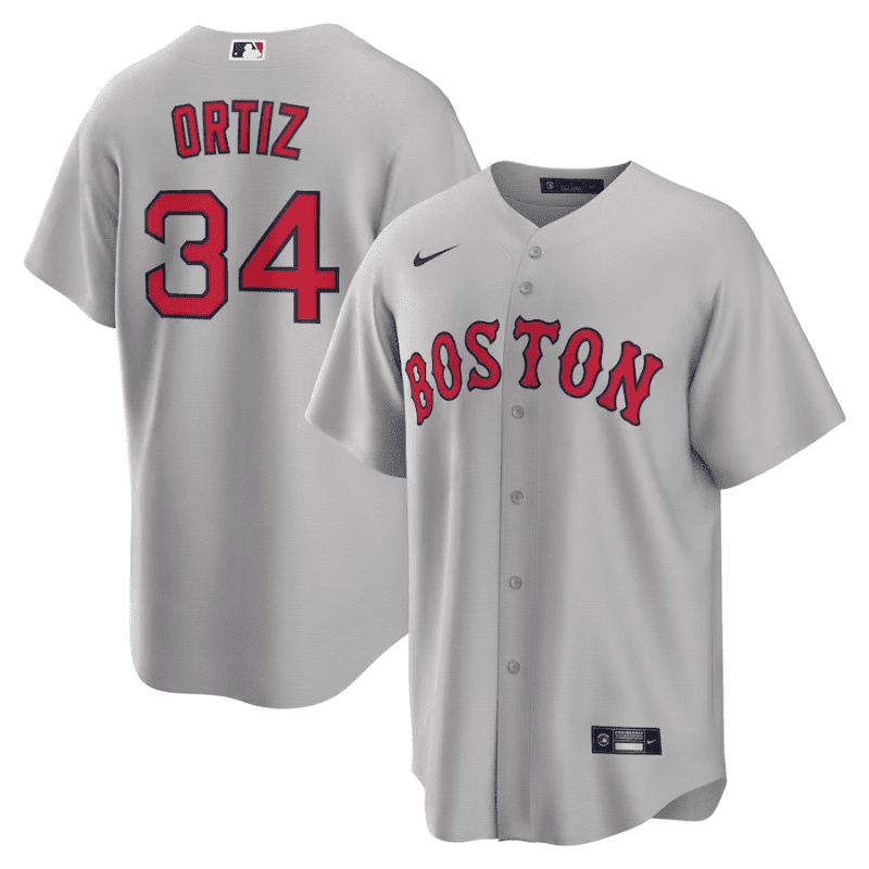 david ortiz 34 boston red sox road men jersey gray