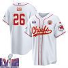 deon bush 26 kansas city chiefs super bowl lviii baseball men jersey white