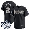 derek jeter 2 new york yankees tupac shakur men jersey black