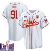 derrick nnadi 91 kansas city chiefs super bowl lviii baseball men jersey white