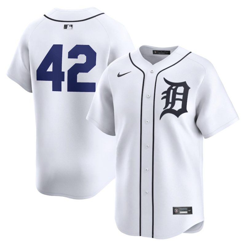 detroit tigers 2024 jackie robinson day home men limited jersey white