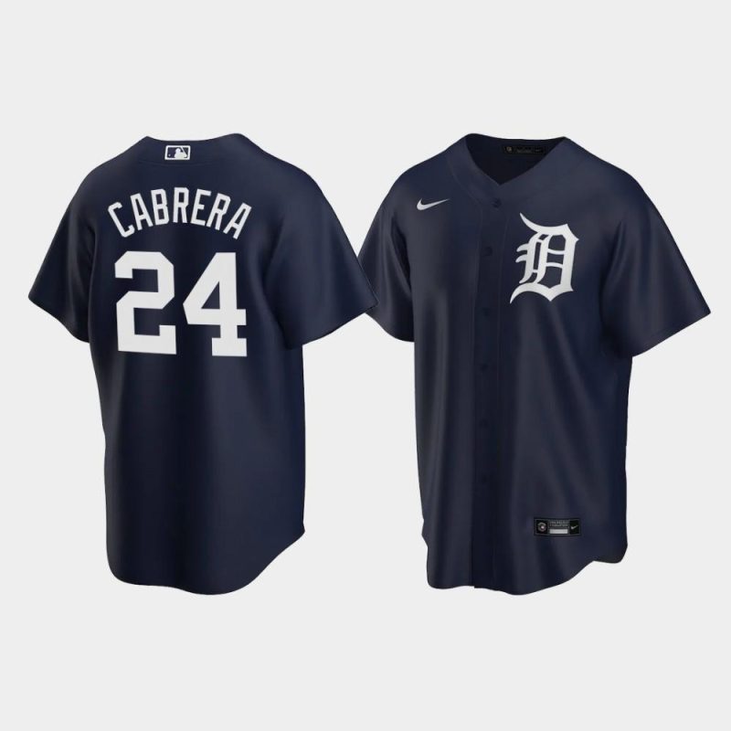 detroit tigers miguel cabrera 24 alternate mens jersey navy jersey