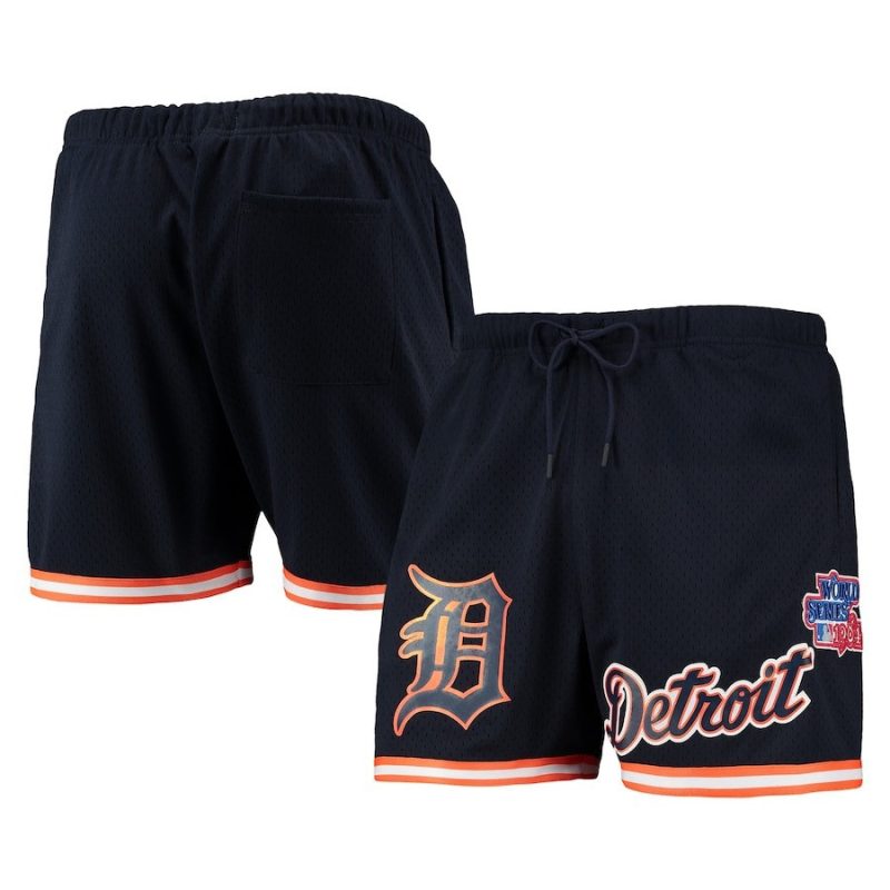 detroit tigers team logo mesh shorts navy men