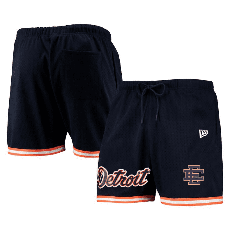 detroit tigers team standard men mesh shorts navy