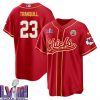 drue tranquill 23 kansas city chiefs super bowl lviii baseball men jersey red