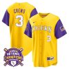 dylan crews 3 lsu tigers 2023 color sleeves champions baseball men jersey gold sleeves