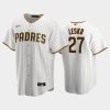 dylan lesko 27 2022 draft san diego padres white brown home jersey