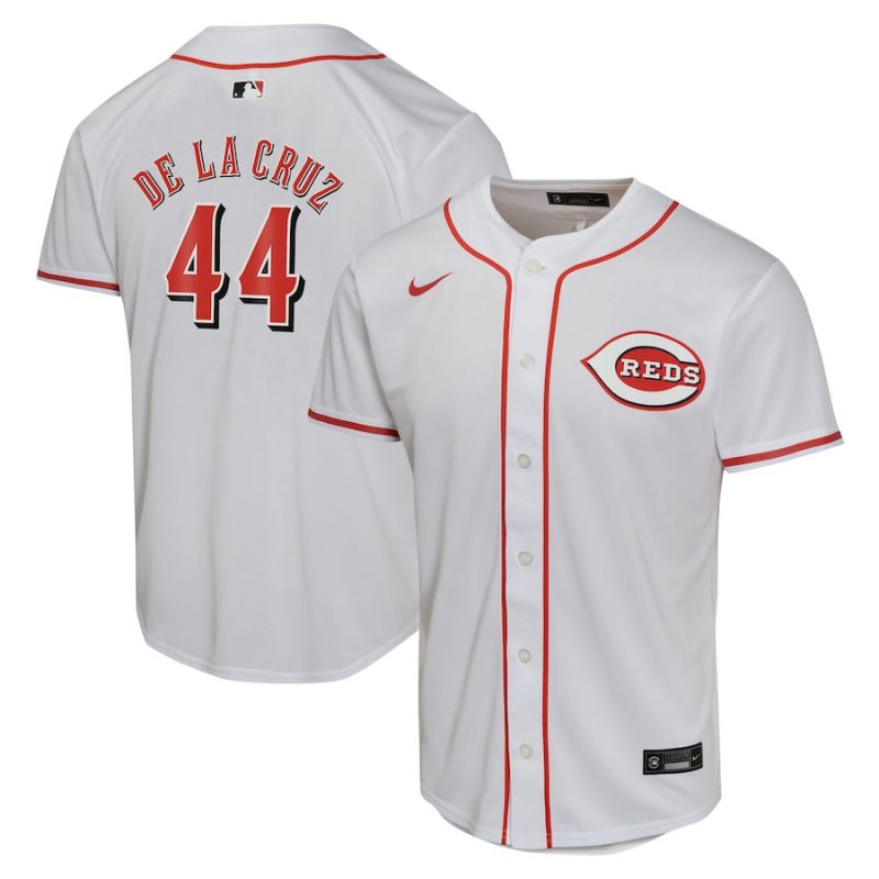 elly de la cruz 44 cincinnati reds home game player youth jersey white