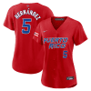 enrique hernandez 5 puerto rico 2023 world baseball classic baseball women jersey red