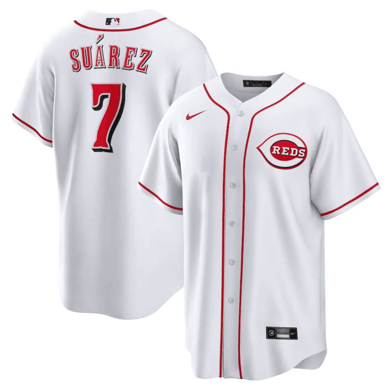 eugenio suarez 7 cincinnati reds home men jersey white