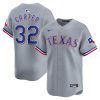 evan carter 32 texas rangers away limited men jersey gray