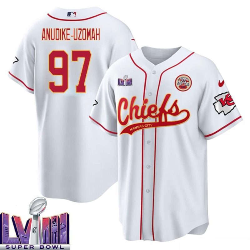 felix anudike uzomah 97 kansas city chiefs super bowl lviii baseball men jersey white