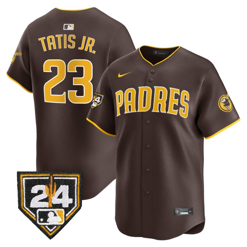 fernando tatis jr 23 san diego padres 2024 spring training men jersey brown