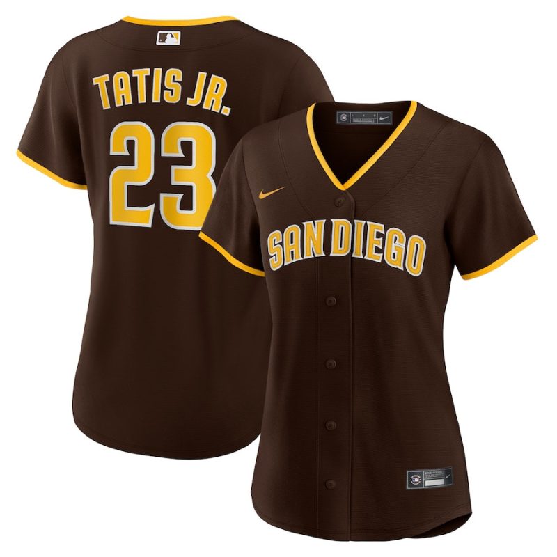 fernando tatis jr 23 san diego padres road women jersey brown