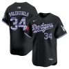 fernando valenzuela 34 los angeles dodgers mexico men jersey black