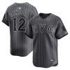 francisco lindor 12 new york mets 2024 city connect limited men jersey graphite