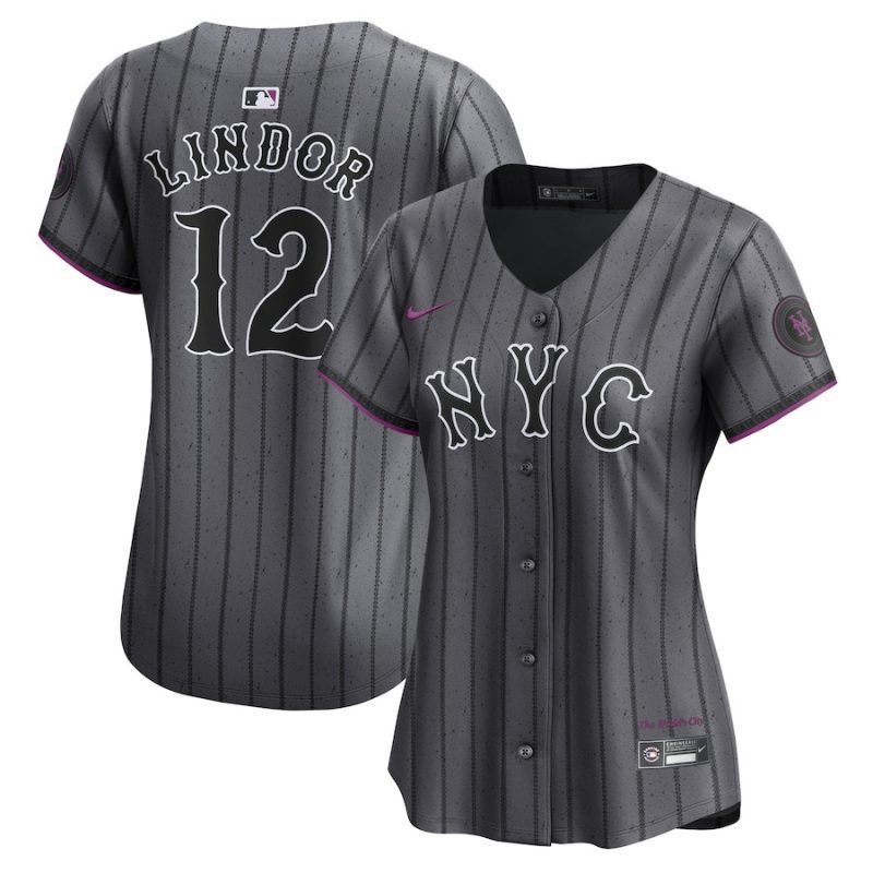 francisco lindor 12 new york mets 2024 city connect limited women jersey graphite